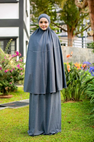 Telekung Denim Blue Jeans